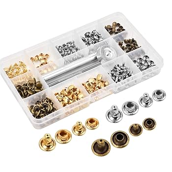 Amazon.co.jp: レザークラフト バネ ホック 打ち具 セット 240組